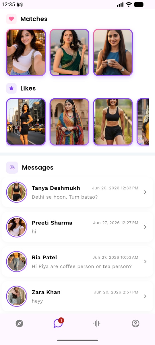 Matches, likes and messages from local girls on Flingo dating app